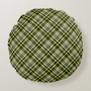 Coussin décoratif rond Plaid vert Earl