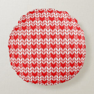 COUSSIN DÉCORATIF RONDE EN MAILLE GINGHAM ROUGE