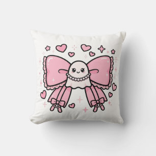 Coussin décoratif rose à nœud papillon Coquette