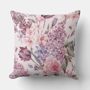 Coussin décoratif rose Floral