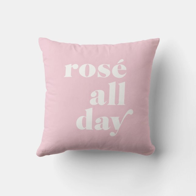 Coussin décoratif rose rosé toute la journée (Verso)