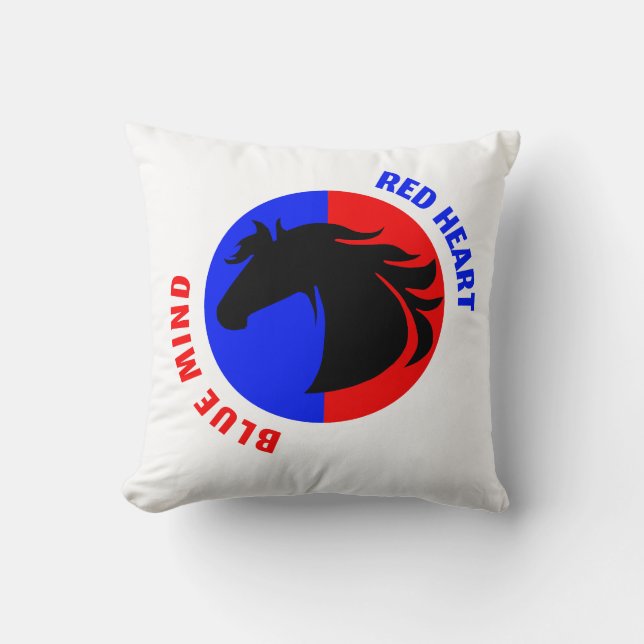 Coussin décoratif Rouge Cœur Bleu Esprit (Recto)