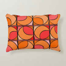 Coussin décoratif seventies orange