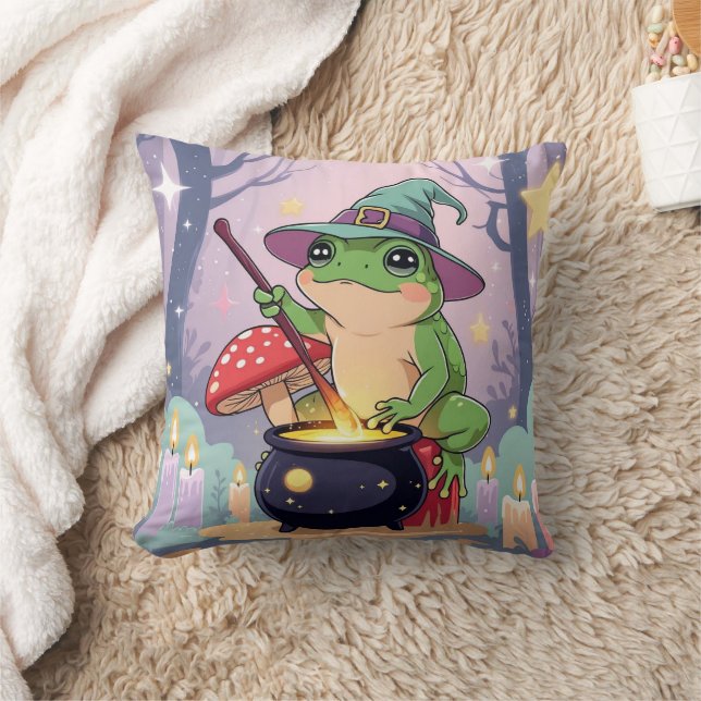 Coussin décoratif Sorcière Grenouille Pastel – Cot (Couverture)