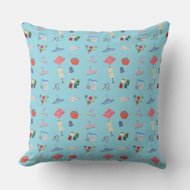 Coussin décoratif sur le thème de la couture (Recto)