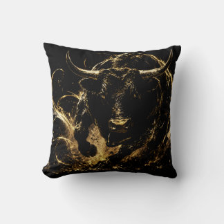 Coussin Décoratif Taureau de Feu