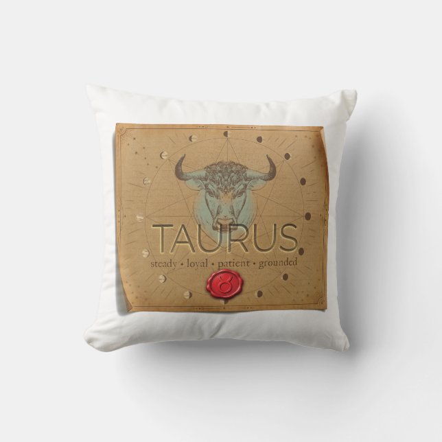 Coussin décoratif - Taureau - Zodiaque (Recto)