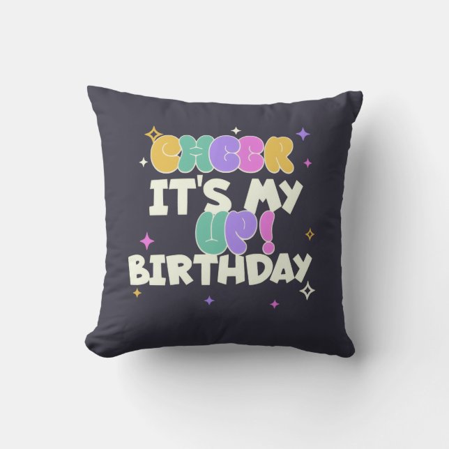 COUSSIN DÉCORATIF THÈME ANNIVERSAIRE DE NAISSANCE  (Recto)