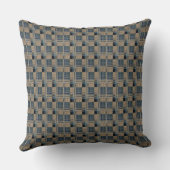 Coussin décoratif tissé panier bleu et marron 50 x (Verso)