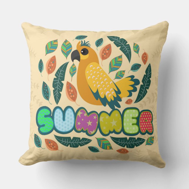 Coussin décoratif tropical d'été (Recto)