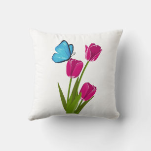 Coussin décoratif Tulipe & Papillon