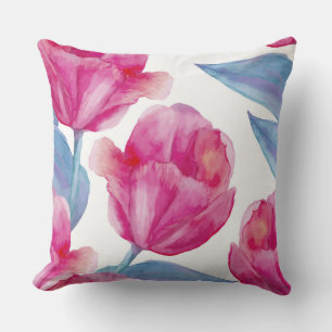 Coussin décoratif Tulipe rose