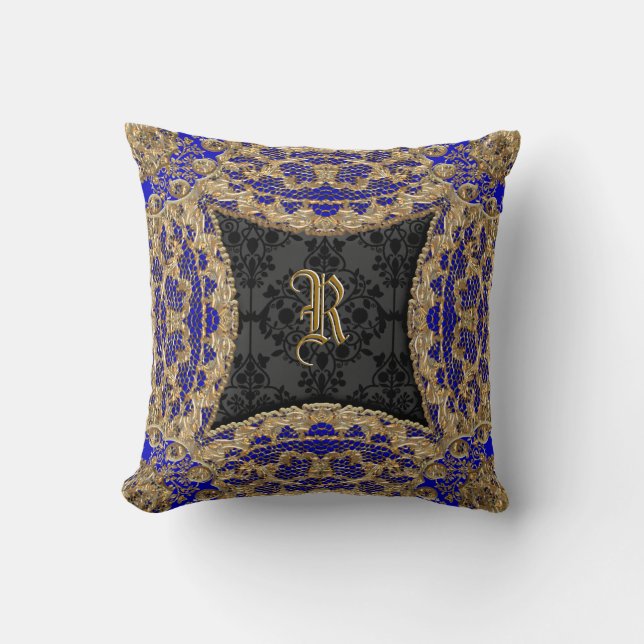 Coussin décoratif victorien Kashmid Nil (Recto)