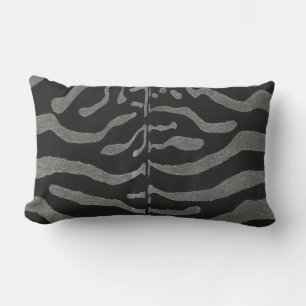 Coussin décoratif ZÈBRE GRIS LOMBAIRE