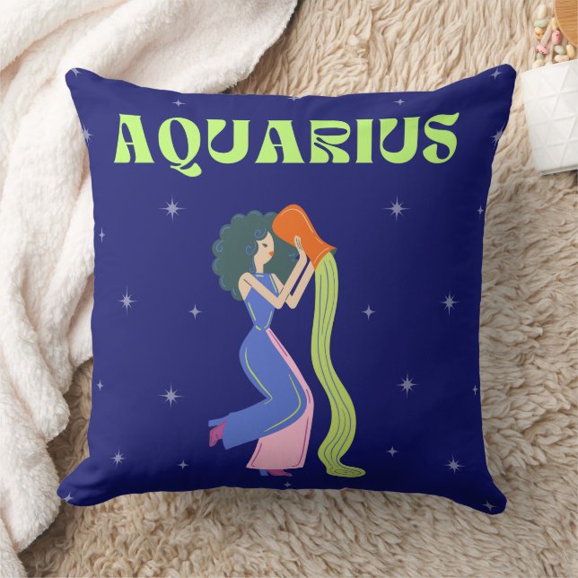 Coussin décoratif zodiaque du Verseau. (Couverture)