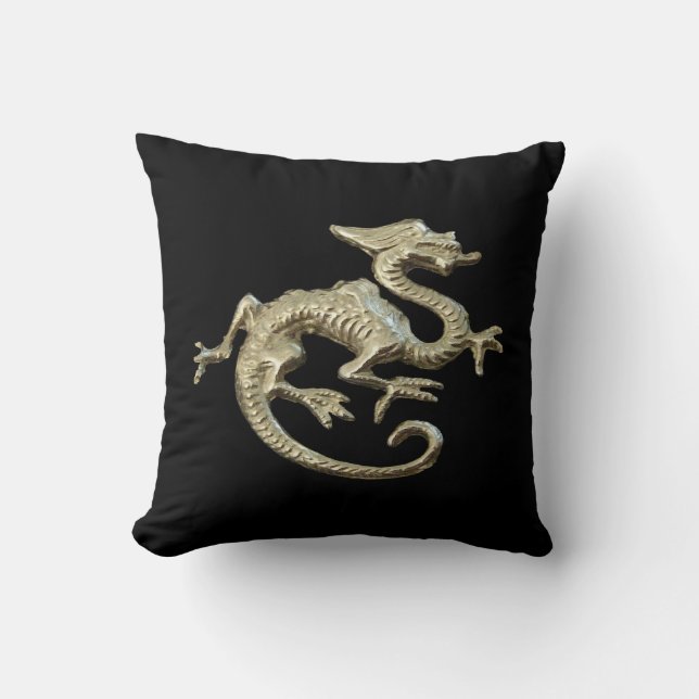Coussin Décoration à la maison, accessoire, dragon noir de (Recto)