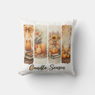 Coussin Décoration Automnale Cosy Saison des Chandelles