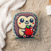 Coussin 🦔🍎 Décoration de bois adorable de hérisson pomme (Couverture)