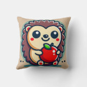 Coussin 🦔🍎 Décoration de bois adorable de hérisson pomme (Verso)