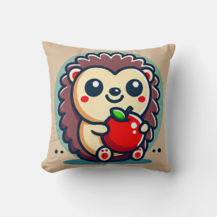 Coussin 🦔🍎 Décoration de bois adorable de hérisson pomme