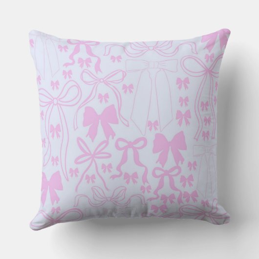 Coussin Décoration de chambre de fille Coquette Rose Bow (Verso)