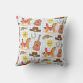 Coussin Décoration de chambre de nursery à motif de cow-bo (Verso)
