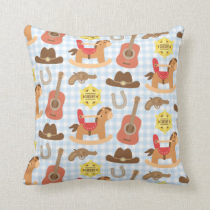 Coussin Décoration de chambre de nursery à motif de cow-bo