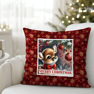 Coussin Décoration de chambre d'enfant cerf bébé forêt enn