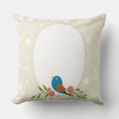 Coussin Décoration de chambre d'enfants oiseau bleu pastel (Recto)