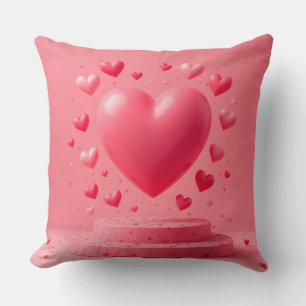 Coussin 💗 Décoration de chambre en forme de cœur rose bri