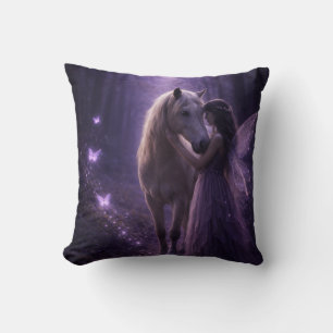 Coussin Décoration de Cheval et Fille Magiques