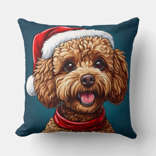 Coussin 🎄 Décoration de chiot de Noël pour l'amant de chi (Recto)