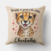 Coussin Décoration de faune à coeur de safari guépard mign (Recto)