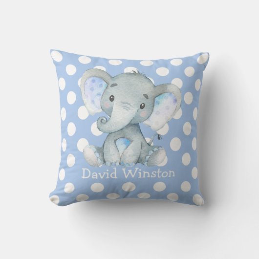 Coussin Décoration de la pouponnière Blue Elephant Personn (Recto)
