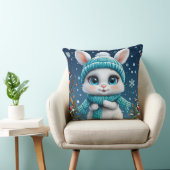 Coussin 🐰 Décoration de lapin d'hiver blanc ❄️ (Chaise)