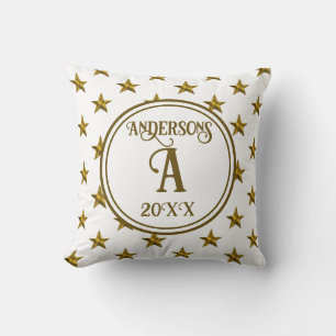 Coussin Décoration de maison à monogramme étoile souvenir
