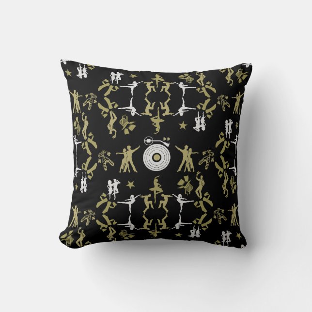 Coussin Décoration de maison à motif danseur doré (Recto)
