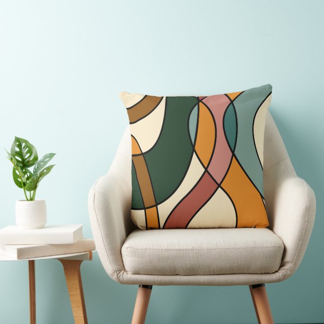 Coussin Décoration de maison abstraite de milieu de siècle (Chaise)