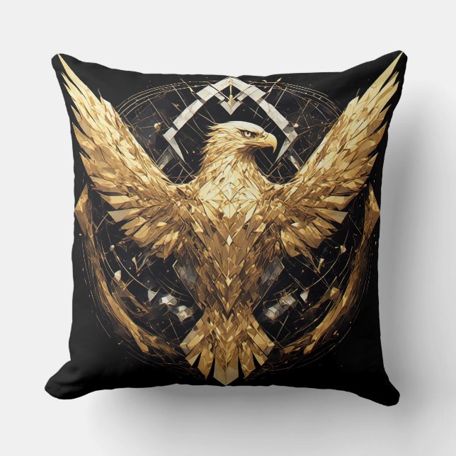 Coussin Décoration de maison élégante Eagle doré de luxe (Recto)