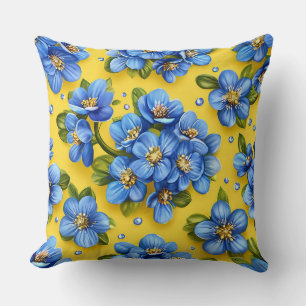 Coussin 💙 Décoration de maison ensoleillée de style flora
