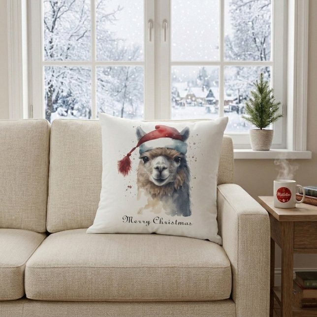 Coussin Décoration de Noël de Ferme Alpaga Maison (Créateur téléchargé)