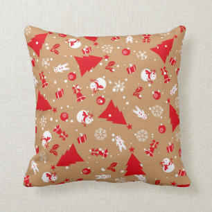 Coussin Décoration de Noël et motif d'ornements