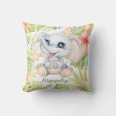 Coussin Décoration de nurserie éléphant bébé mignon (Recto)