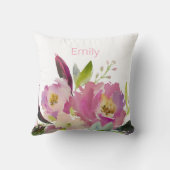 Coussin Décoration de nurserie pour bébé fille aux fleurs (Verso)