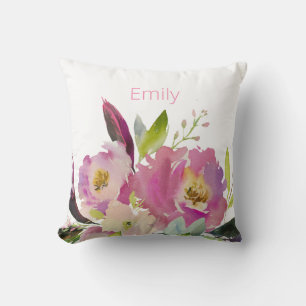 Coussin Décoration de nurserie pour bébé fille aux fleurs