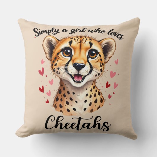 Coussin Décoration de Safari Faune Curieux Guépard Mignon (Recto)