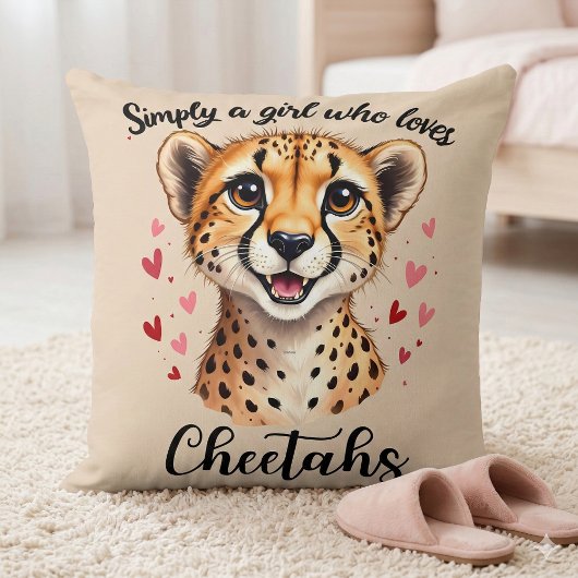 Coussin Décoration de Safari Faune Joli Guépard Cœur