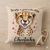 Coussin Décoration de Safari Faune Joli Guépard Cœur