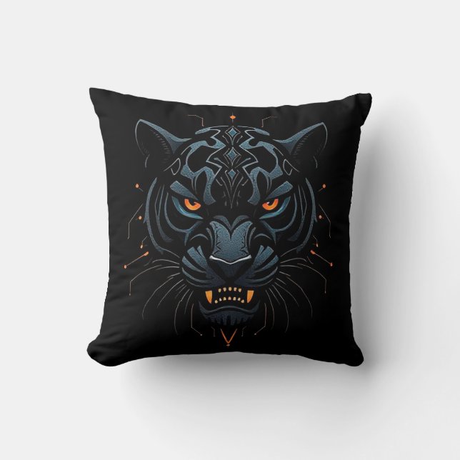 Coussin 🐆 Décoration de salle à thème Panthère noire 🐆 (Recto)