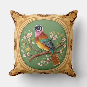 Coussin 🌿 Décoration de salon Floral aux oiseaux chanteur